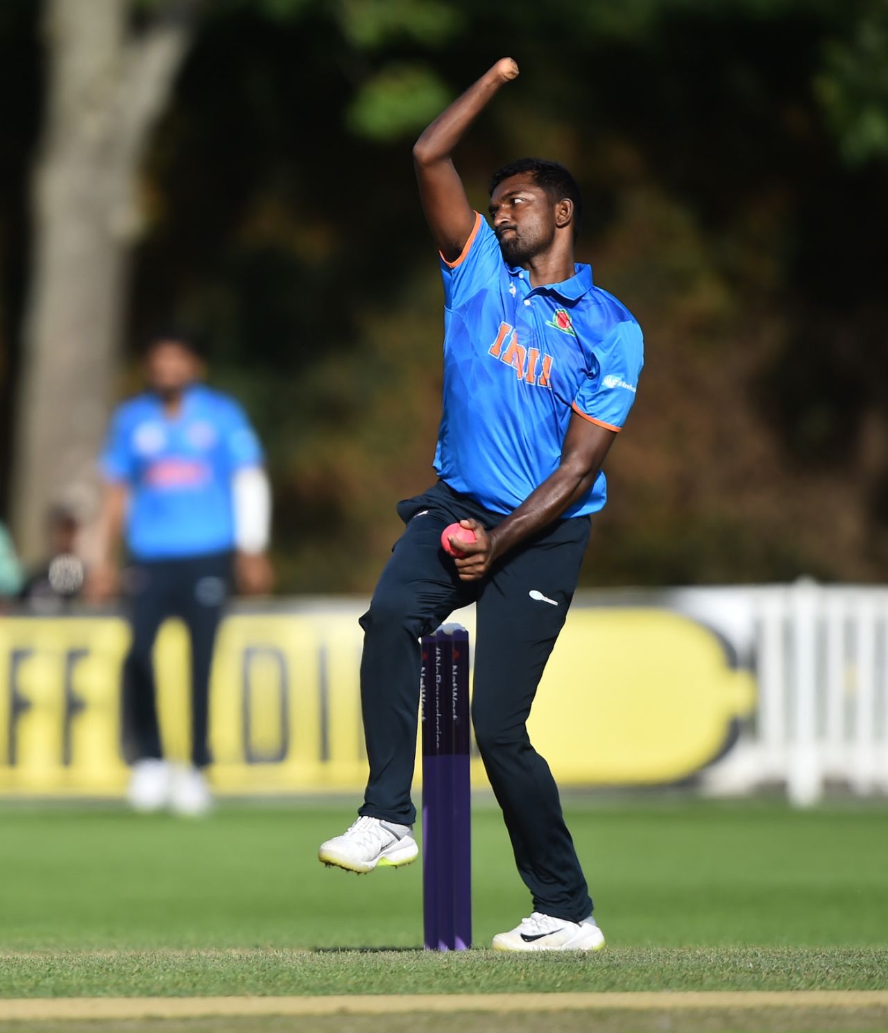 Anish Rajan of India runs into bowl, India v England, Physical Disability World Series 2019, New Road, Worcester, England, August 13, 2019