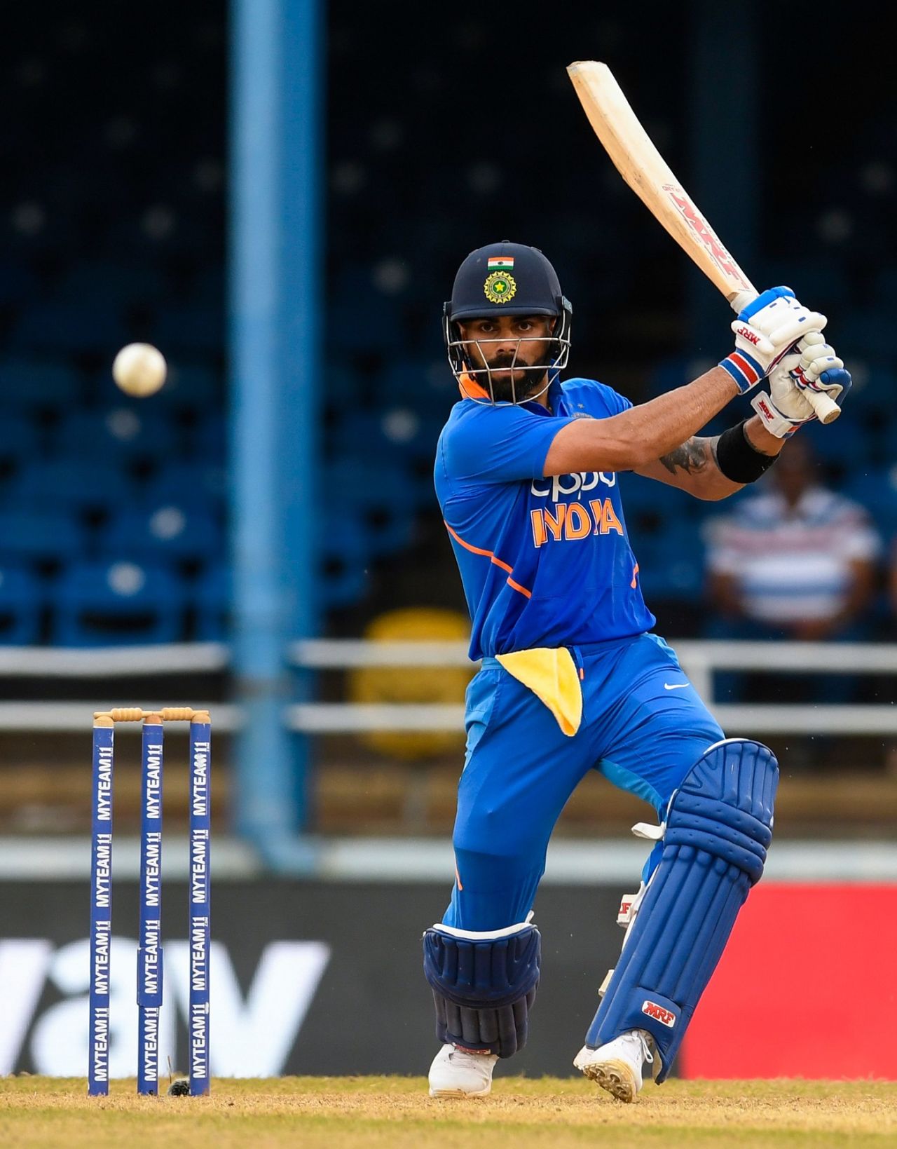 Virat Kohli pierces the off side field with ease, West Indies v India, 3rd ODI, Port of Spain, August 14, 2019