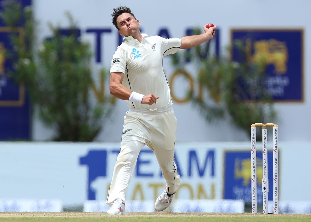 Trent Boult toils away, Sri Lanka v New Zealand, 1st Test, Galle, 2nd day, August 15, 2019