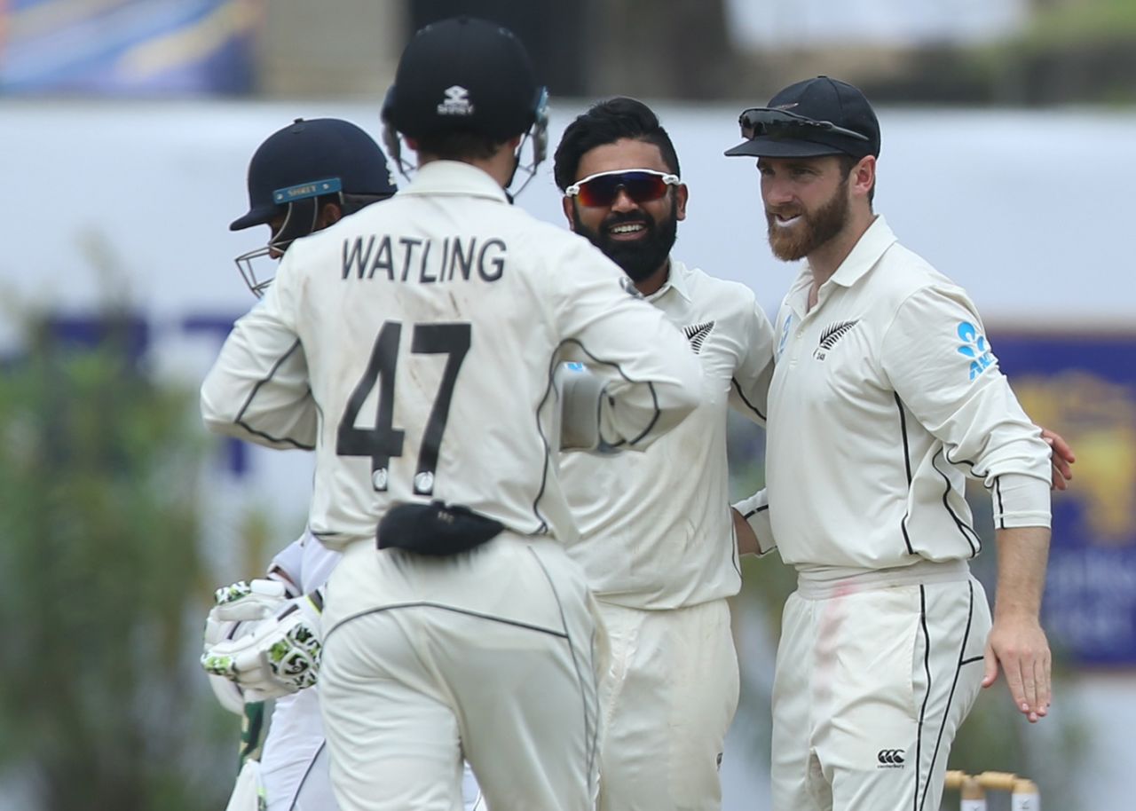 Ajaz Patel struck with a beauty early in his spell, Sri Lanka v New Zealand, 1st Test, Galle, 2nd day, August 15, 2019