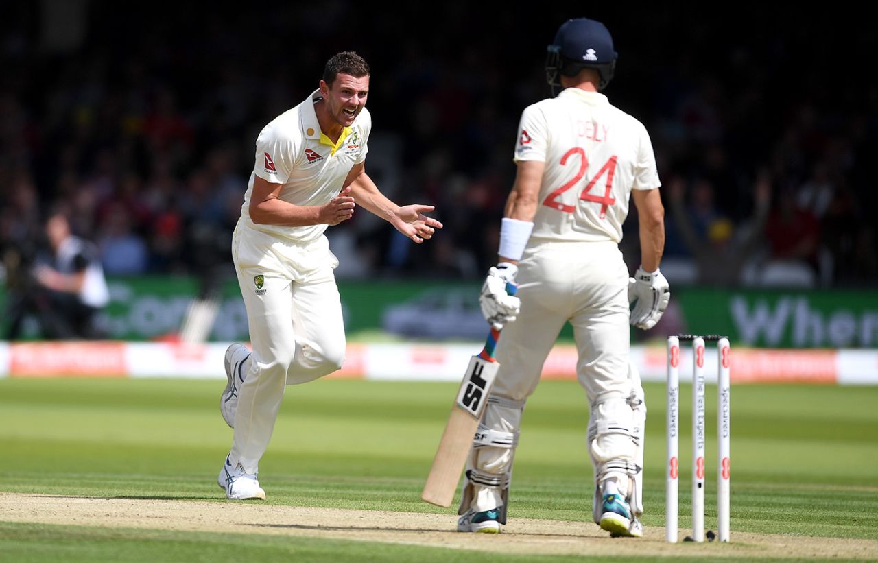 Josh Hazlewood struck again after lunch, England v Australia, 2nd Test, Lord's, 2nd day, August 15, 2019