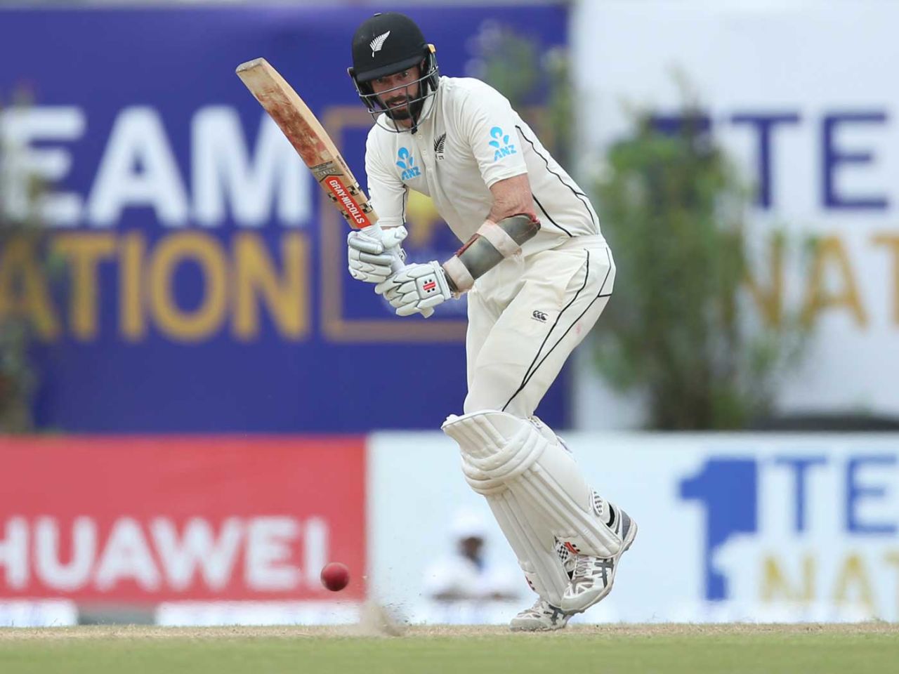 Will Somerville plays the flick, Sri Lanka v New Zealand, 1st Test, Galle, 4th day, August 17, 2019