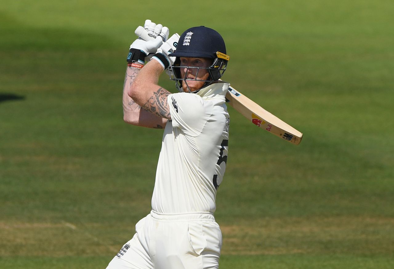 Ben Stokes plays over the off side, England v Australia, 2nd Test, Lord's, 5th day, August 18, 2019