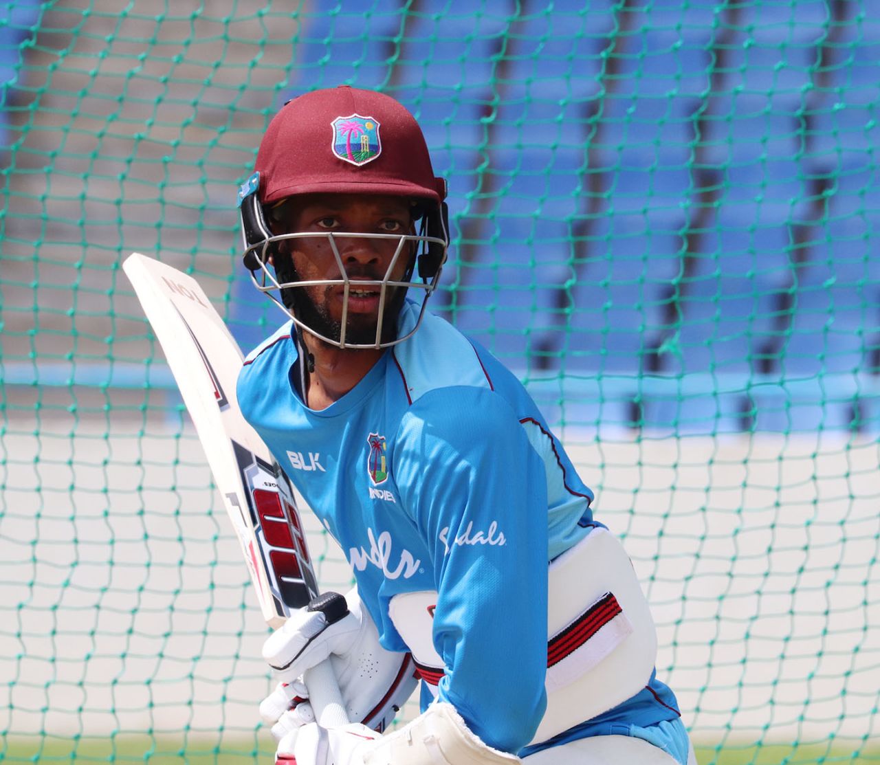 Roston Chase has a hit in the nets, Antigua, August 19, 2019