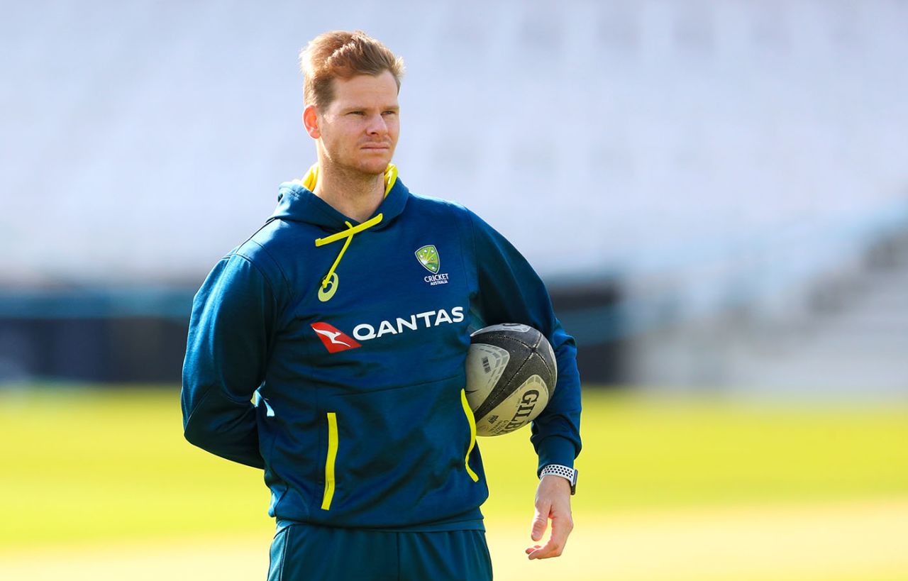 Steven Smith looks on during a training session, The 2019 men's Ashes, Leeds, August 20, 2019
