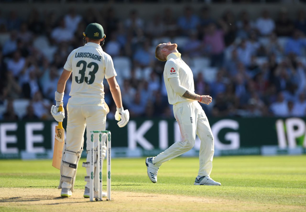 Ben Stokes throws his head back after seeing a catch go down, England v Australia, 3rd Ashes Test, Headingley, August 23, 2019