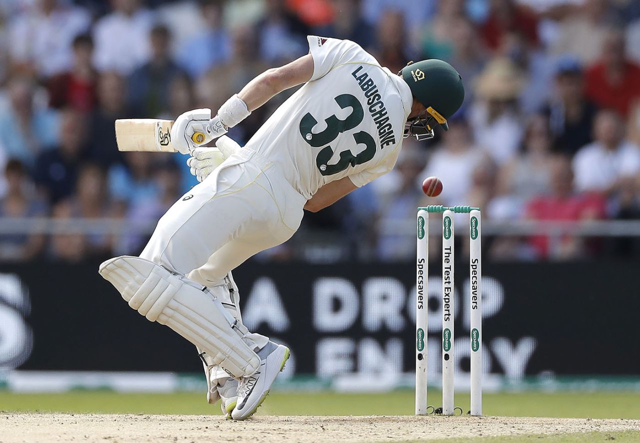 Marnus Labuschagne is struck by a delivery from Jofra Archer, England v Australia, 3rd Ashes Test, Headingley, August 24, 2019
