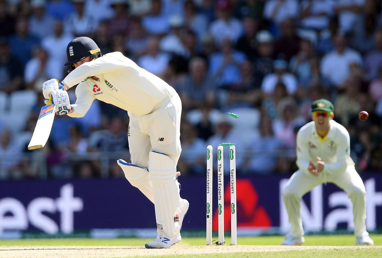 Jason Roy was bowled by a jaffa from Pat Cummins, England v Australia, 3rd Ashes Test, Headingley, August 24, 2019