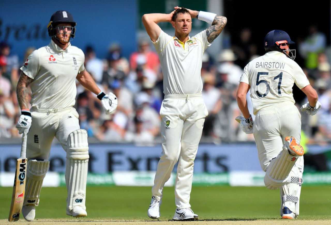 James Pattinson was left frustrated by a fifty stand between Ben Stokes and Jonny Bairstow, England v Australia, 3rd Ashes Test, Headingley, August 25, 2019