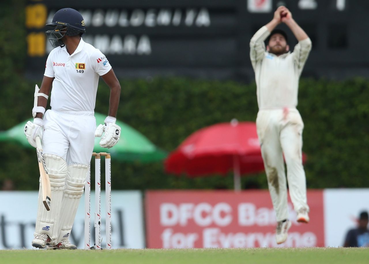 Kane Williamson takes the catch to dismiss Lasith Embuldeniya and seal New Zealand's victory, Sri Lanka v New Zealand, 2nd Test, Colombo (PSS), Day 5, August 26, 2019