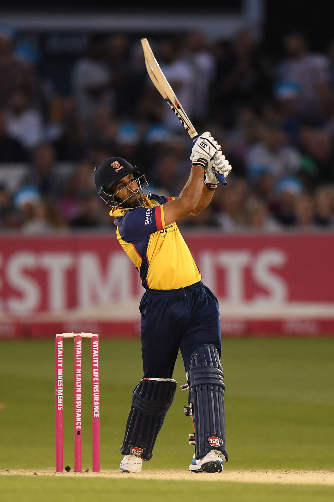 Ravi Bopara launches one over the leg side, Sussex v Essex, Vitality Blast, Hove, August 22, 2019