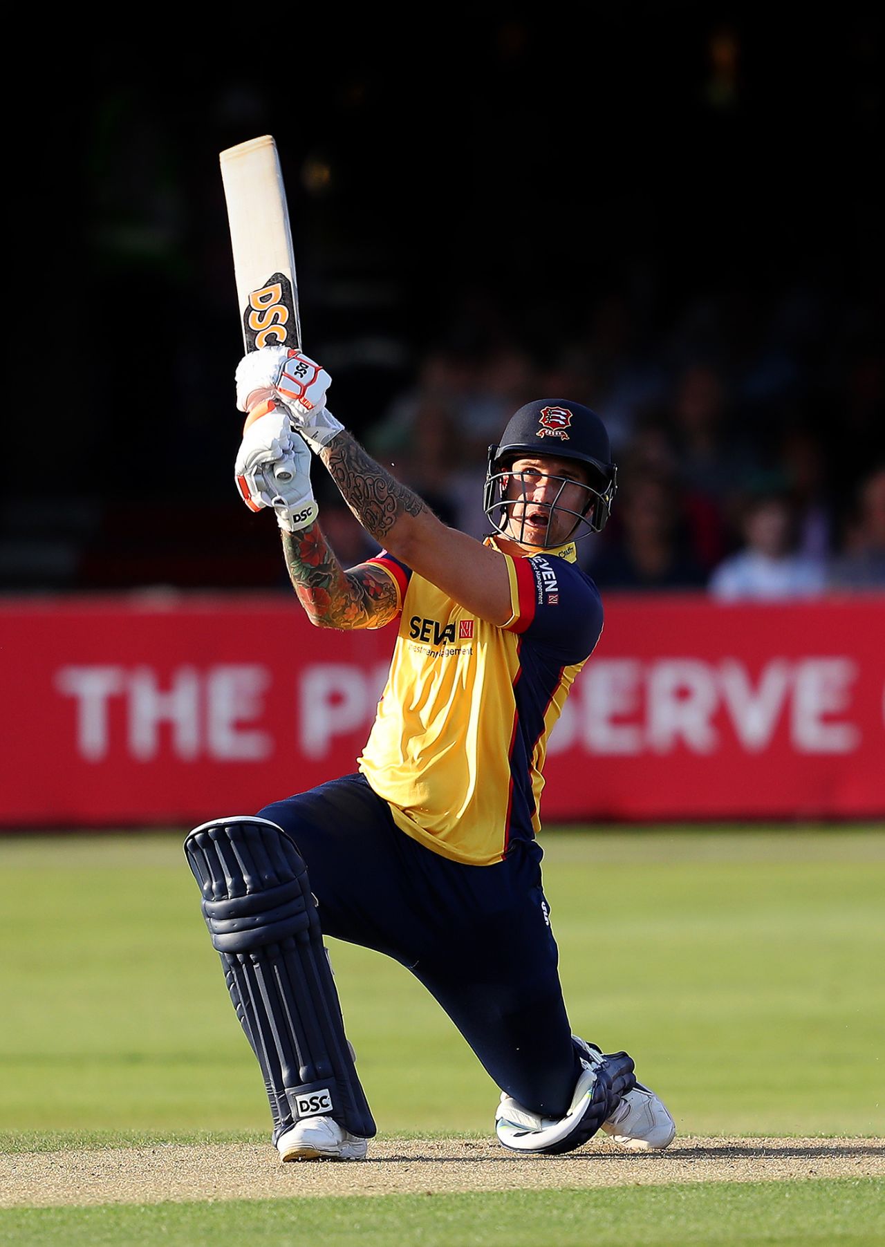 Cameron Delport goes down the ground, Essex v Kent, Vitality Blast, South Group, Chelmsford, August 30, 2019