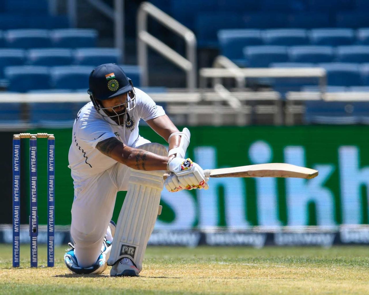 Ishant Sharma plays a sweep, West Indies v India, 2nd Test, Kingston, 1st day, August 31, 2019