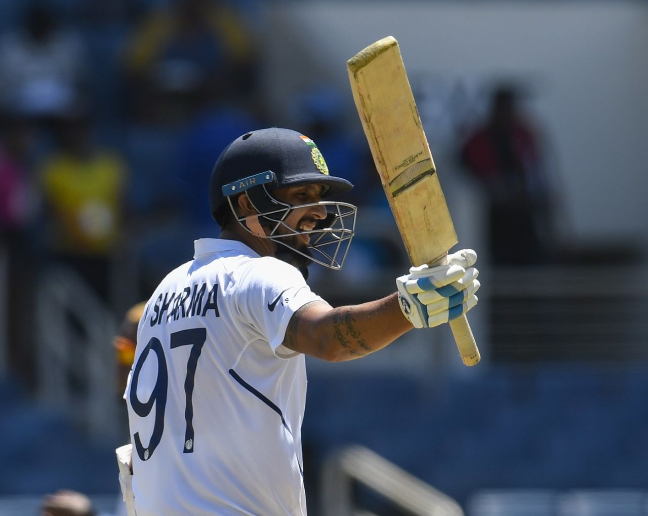 Ishant Sharma is all smiles after a maiden Test half-century, West Indies v India, 2nd Test, Kingston, 1st day, August 31, 2019