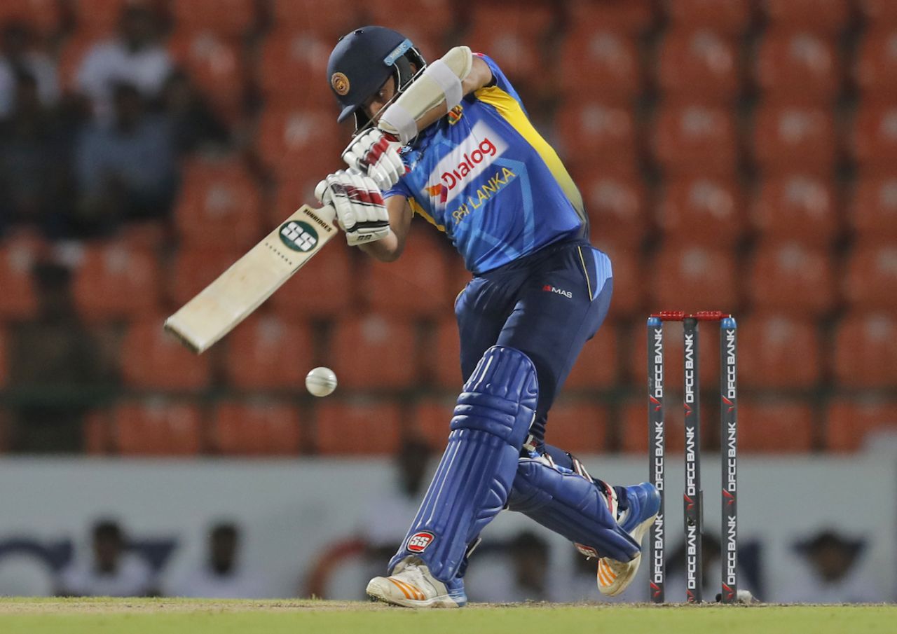 Kusal Mendis goes down the ground, Sri Lanka v New Zealand, 2nd T20I, Pallekele, September 3, 2019