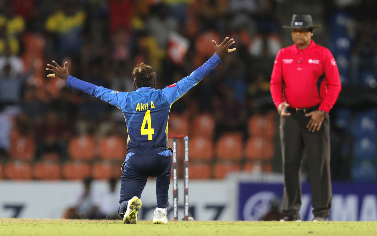 Akila Dananjaya struck struck twice in his second over, Sri Lanka v New Zealand, 2nd T20I, Pallekele, September 3, 2019