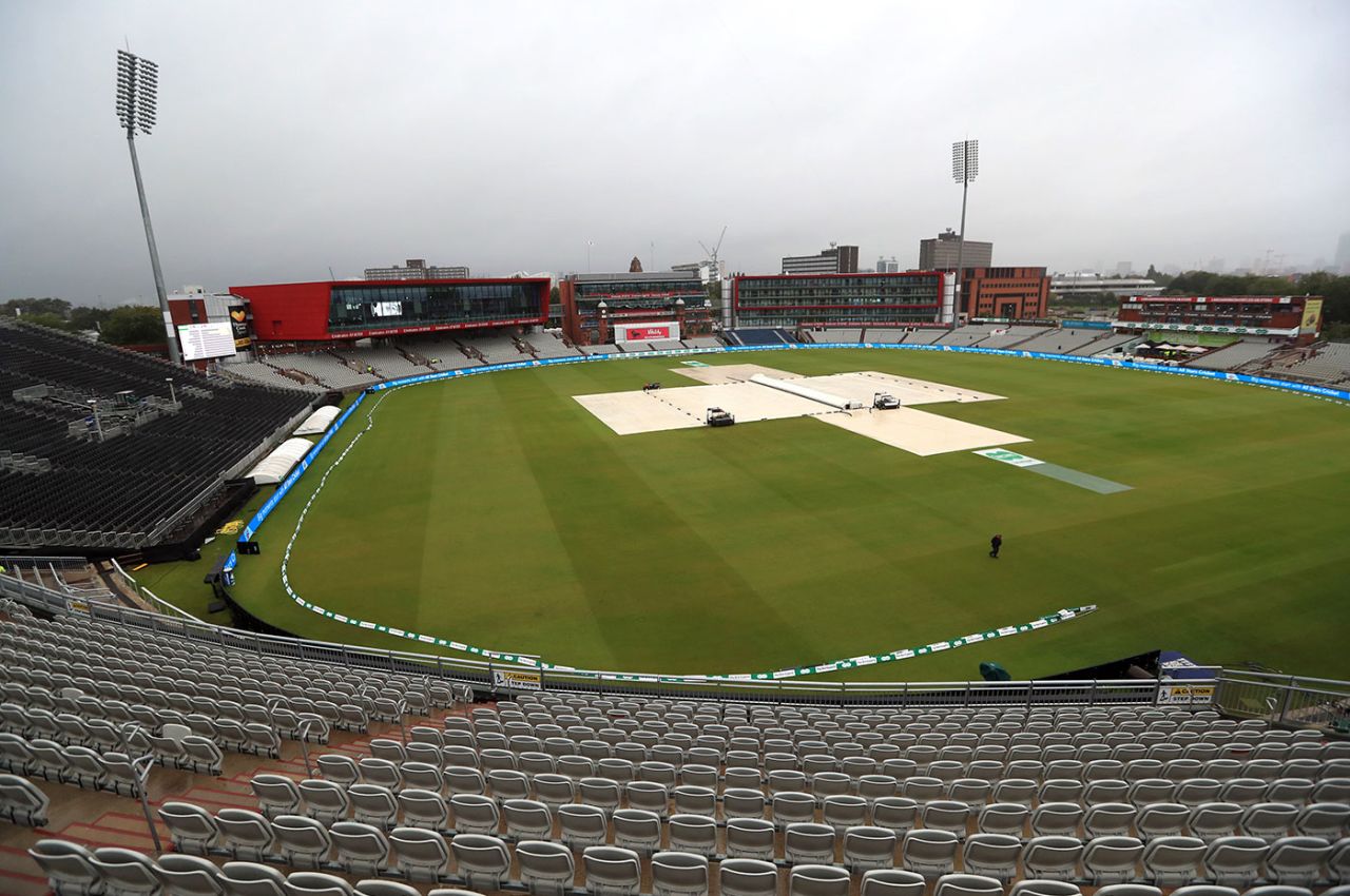The covers were in place on the third morning at Old Trafford, England v Australia, 4th Test, Day 3, Manchester, September 6, 2019
