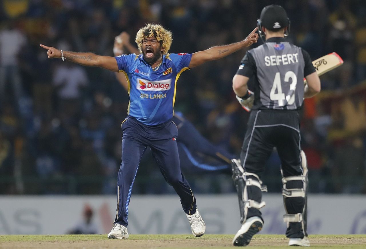 Lasith Malinga appeals successfully, Sri Lanka v New Zealand, 3rd T20I, Pallekele, September 6, 2019