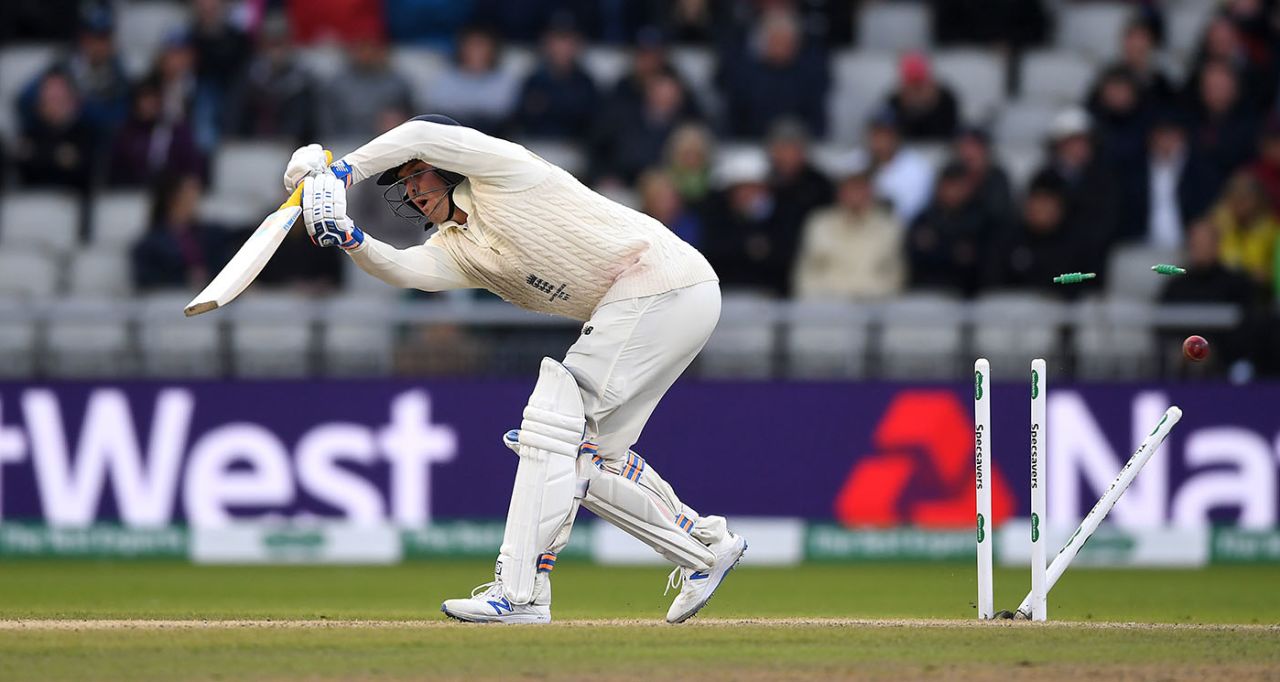 Jason Roy is bowled by Josh Hazlewood, England v Australia, 4th Test, Day 3, Manchester, September 6, 2019
