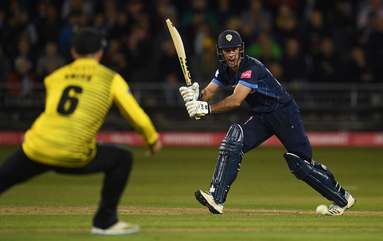 Wayne Madsen plays a shot, Gloucestershire v Derbyshire, Vitality Blast quarter-final, Bristol, September 07, 2019