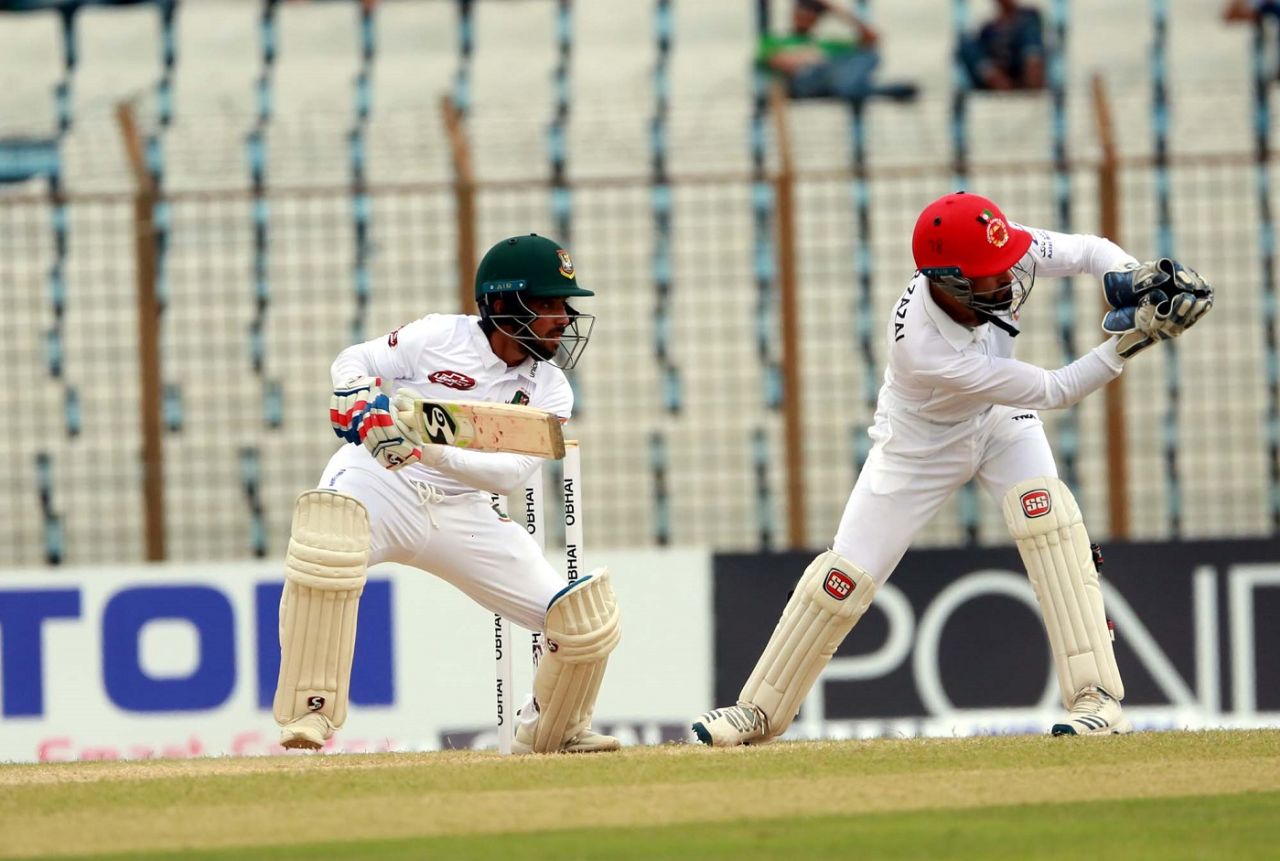 Mominul Haque steers one onto the off side, Bangladesh v Afghanistan, Only Test, Chattogram, 4th day, September 8, 2019