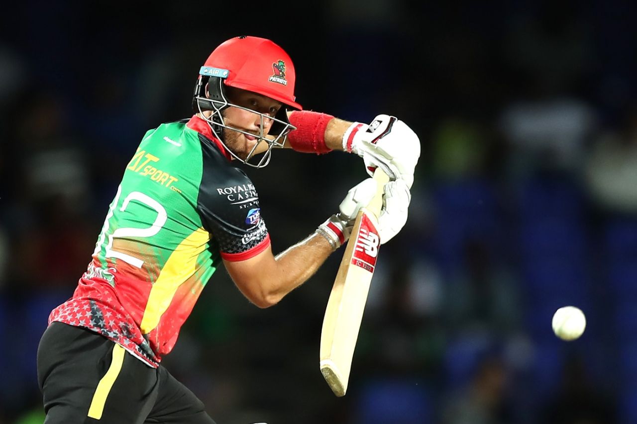 Laurie Evans en route to his 21st T20 fifty, St Kitts and Nevis Patriots v Barbados Tridents, CPL 2019, Basseterre, September 11, 2019