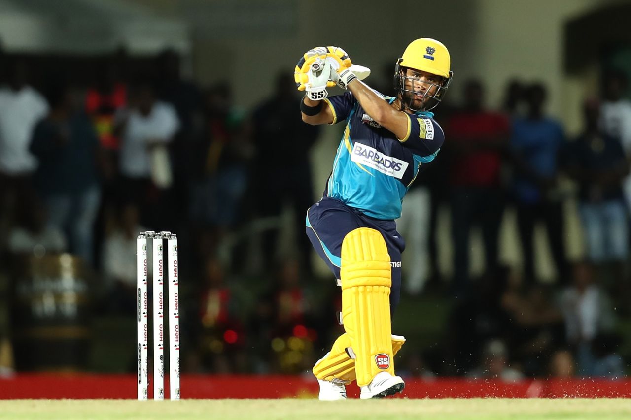 JP Duminy plays on the leg side, St Kitts and Nevis Patriots v Barbados Tridents, CPL 2019, Basseterre, September 11, 2019