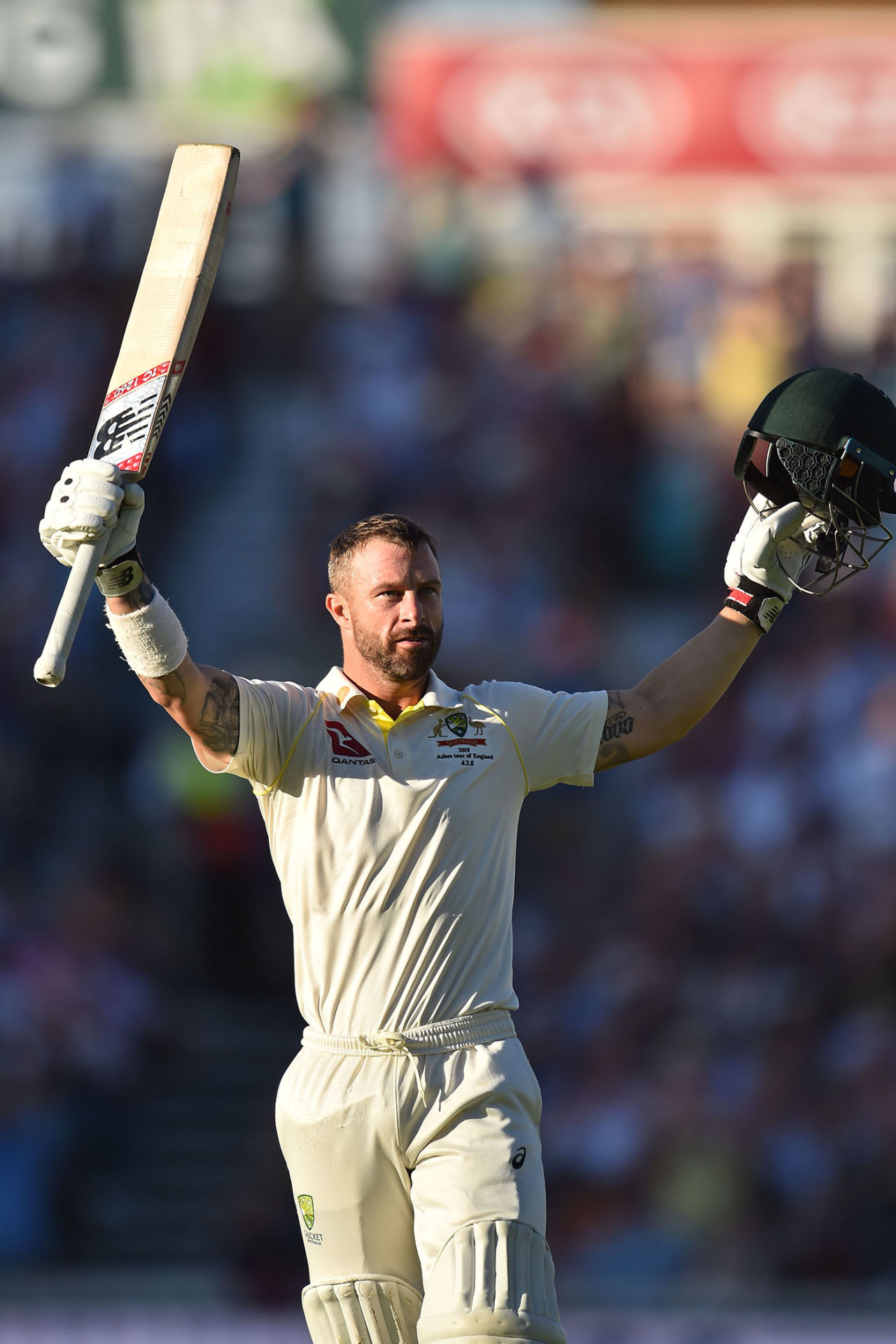 Matthew Wade celebrates after bringing up his ton, England v Australia, 5th Test, The Oval, September 15, 2019