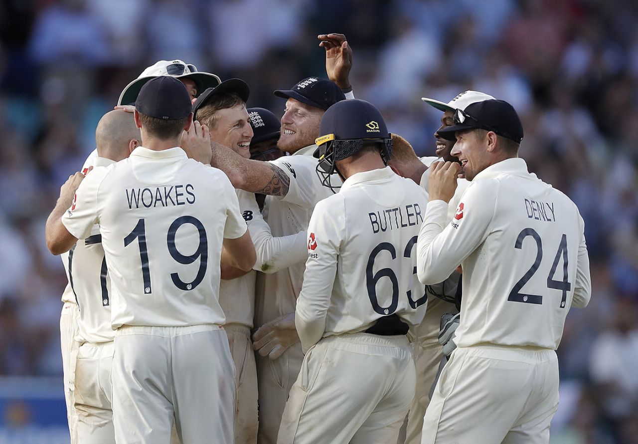 England celebrate another wicket on their victory charge, England v Australia, 5th Test, The Oval, September 15, 2019