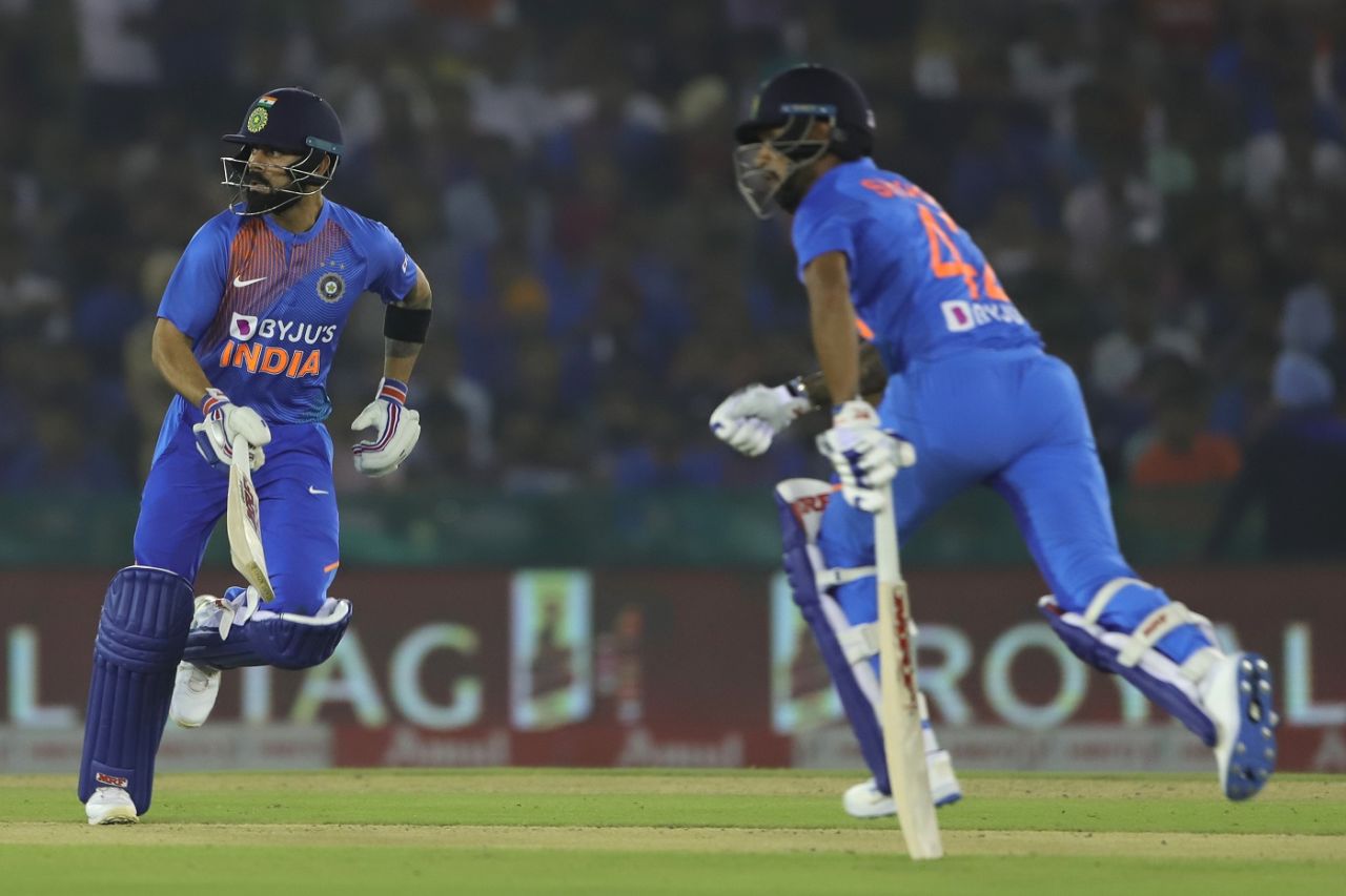 Virat Kohli and Shikhar Dhawan led the way for India, India v South Africa, 2nd T20I, Mohali, September 18, 2019