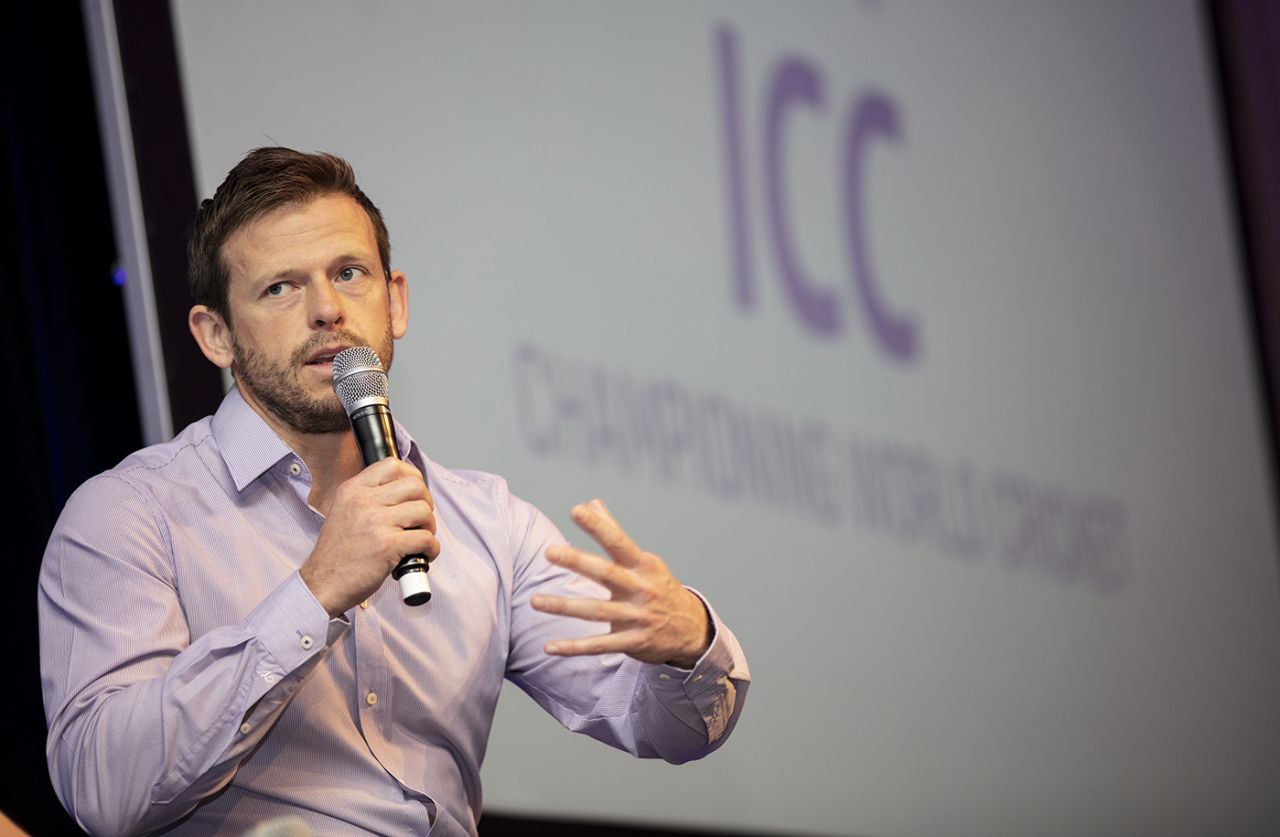 Ed Joyce speaks at the ICC's annual conference, Dublin, June 30, 2018