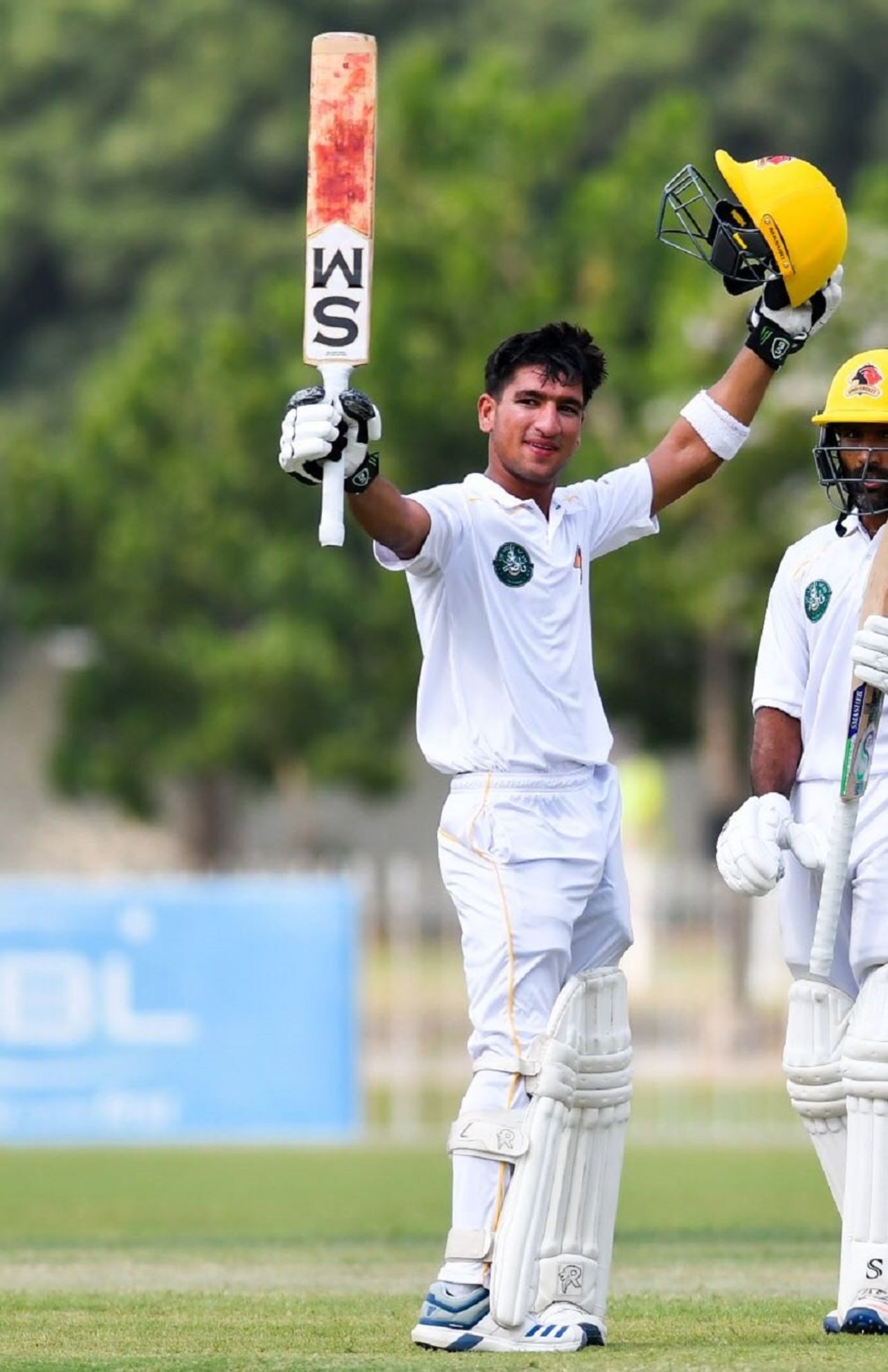 Sindh opener Omair Bin Yousuf celebrates his century, Karachi, September 21, 2019
