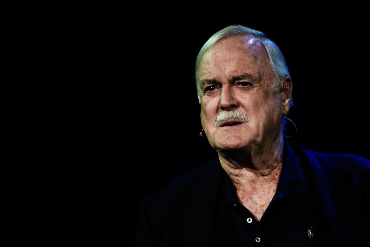 Actor John Cleese speaks at a convention in Dublin, January 10, 2019