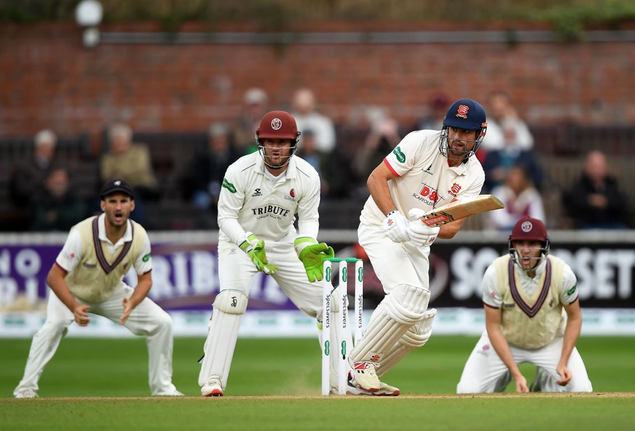 Alastair Cook tucks off his pads, Somerset v Essex, County Championship, Division One, Taunton, September 26, 2019