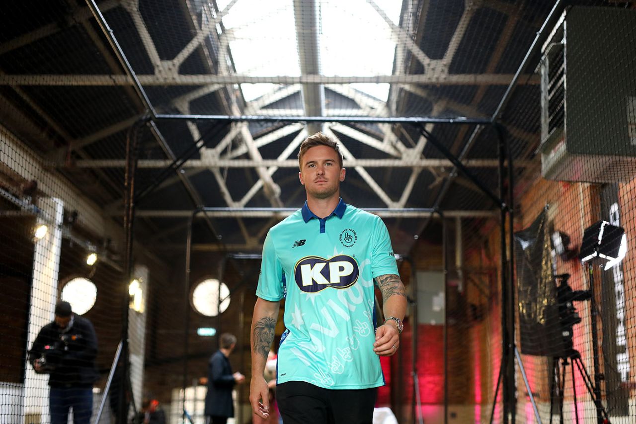 Jason Roy models the Oval Invincibles' kit, The Hundred launch, London, October 3, 2019 