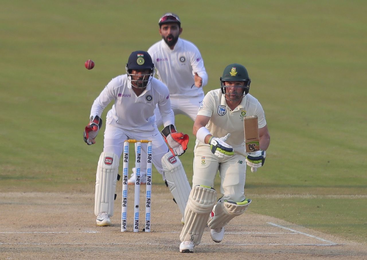 Dean Elgar lofts one through the on side, India v South Africa, 1st Test, Visakhapatnam, Day 2, October 3, 2019
