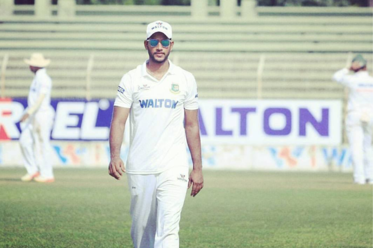 Muktar Ali gets back to his fielding position during Rajshahi's NCL match against Khulna, 2018.