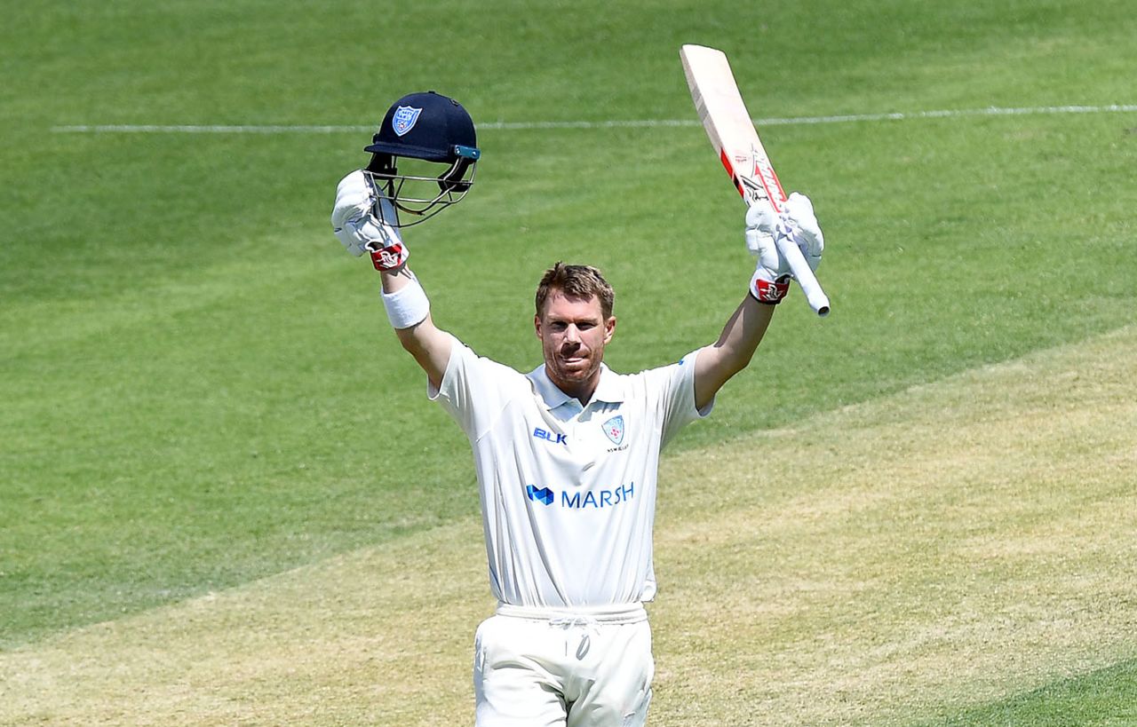 David Warner put his Ashes struggles behind him as he started the Shield season with a ton, Queensland v New South Wales, Sheffield Shield, Brisbane, October 11, 2019