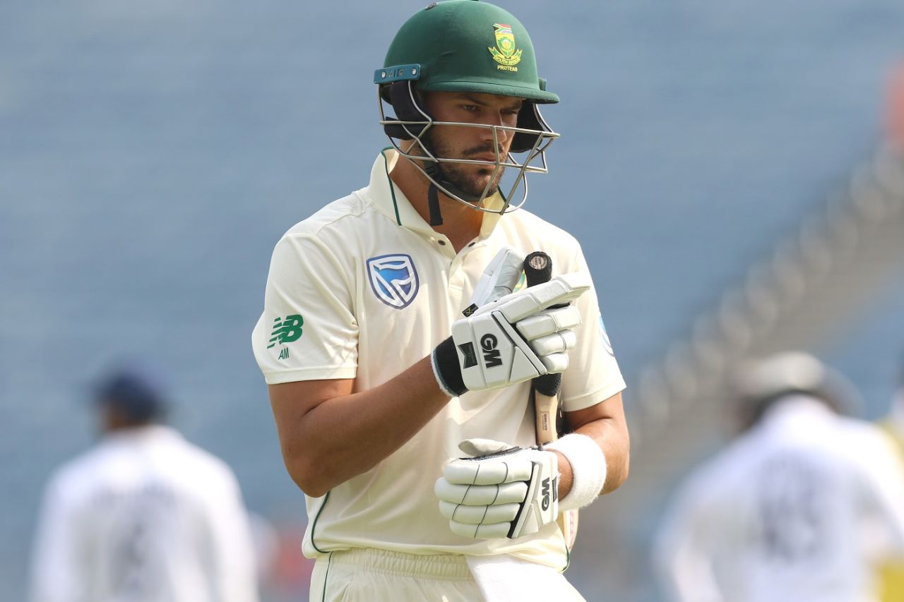 Aiden Markram had plenty on his mind after bagging a pair,  India v South Africa, 2nd Test, Pune, 4th day, October 13, 2019