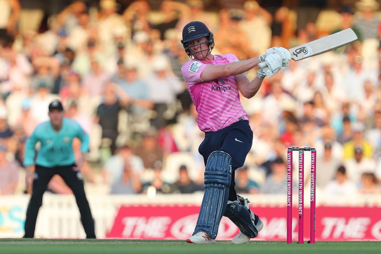 George Scott goes on the attack against Surrey, Surrey v Middlesex, Vitality Blast, The Kia Oval, July 23, 2019