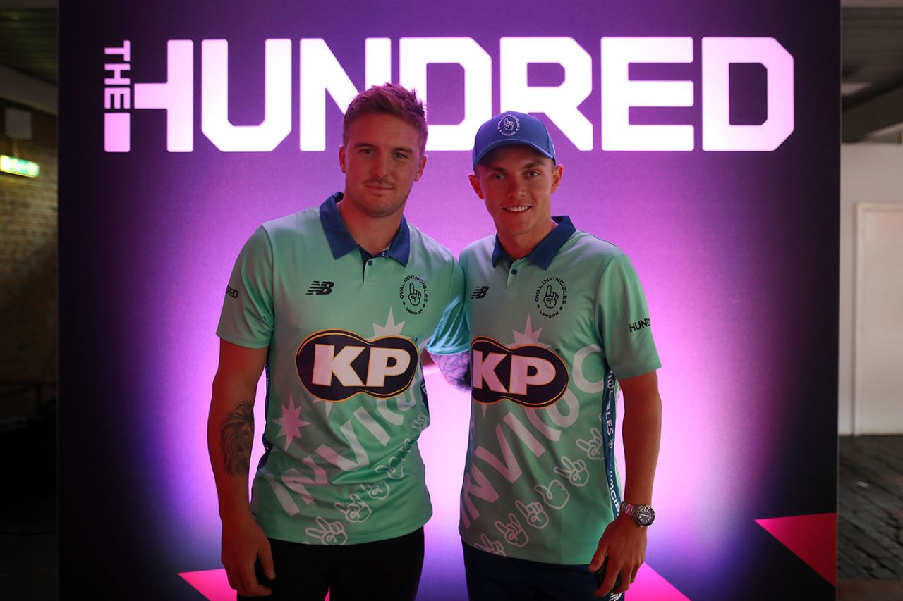 Jason Roy and Sam Curran at the launch of The Hundred, The Hundred launch, London, October 3, 2019 