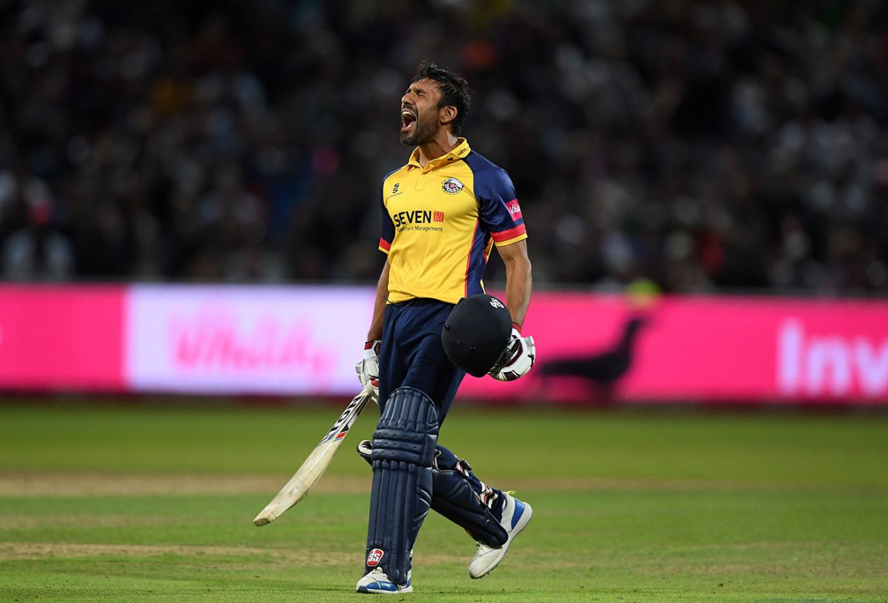 Ravi Bopara hit an unbeaten 36 off 22 balls to lift Essex to the Blast title in his final T20 for the county, Worcestershire v Essex, Vitality Blast final, Edgbaston, September 21, 2019