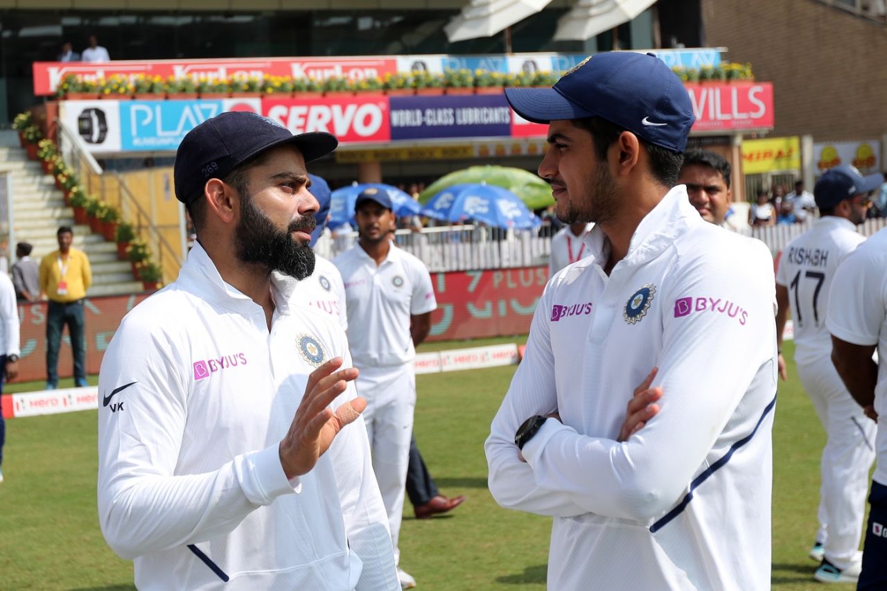 Shubman Gill picks Virat Kohli's brains, India v South Africa, 3rd Test, Ranchi, 4th day, October 22, 2019