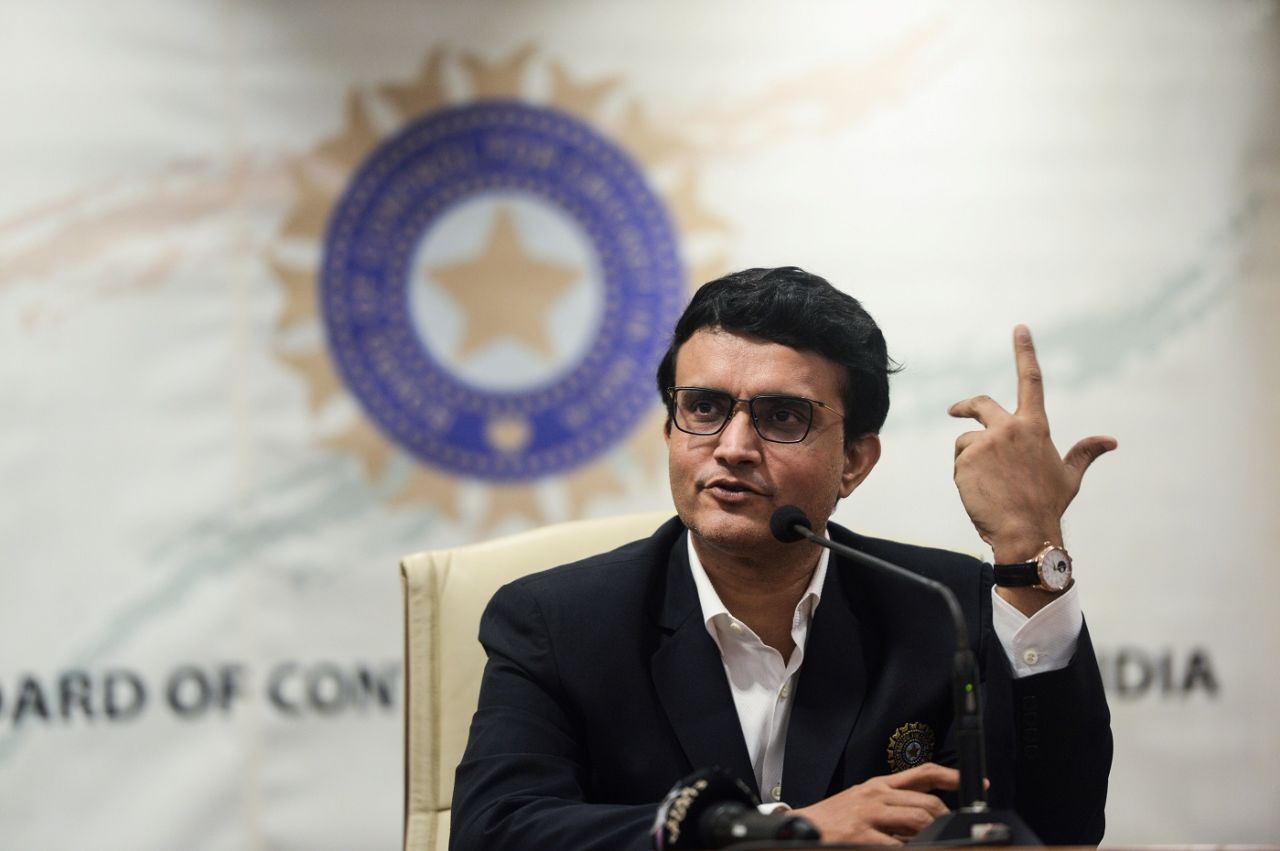 Newly-elected BCCI president Sourav Ganguly addresses the media at the BCCI headquarters, Mumbai, October 23, 2019