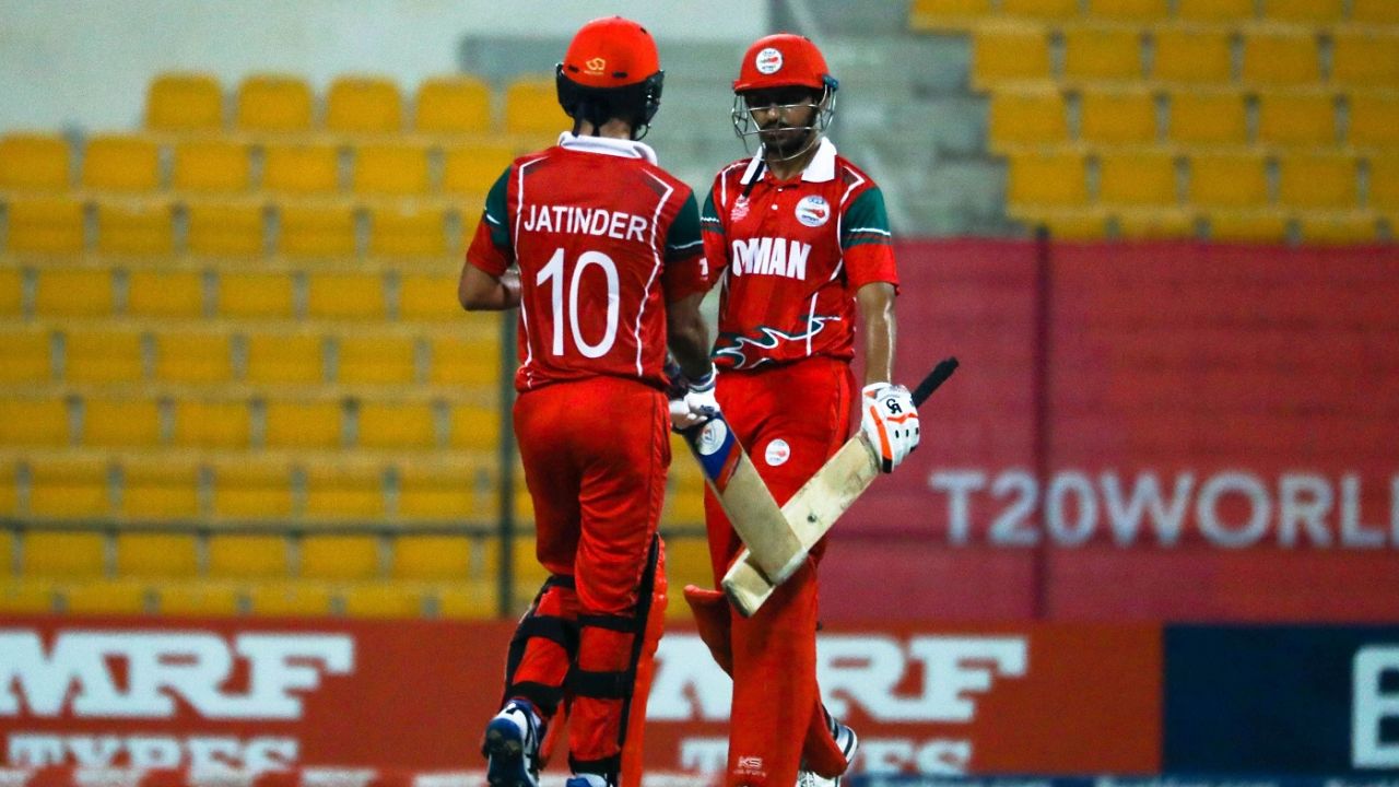 Jatinder Singh and Aqib Ilyas added 126 runs for the second wicket, Canada v Oman, ICC Men's T20 World Cup Qualifier, Abu Dhabi, October 25, 2019