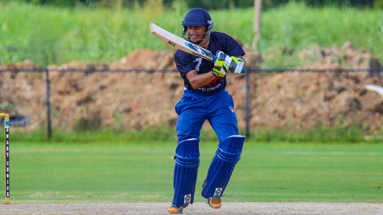 Akshay Homraj bats during a USA squad trial match in Texas, Pearland, June 21, 2018