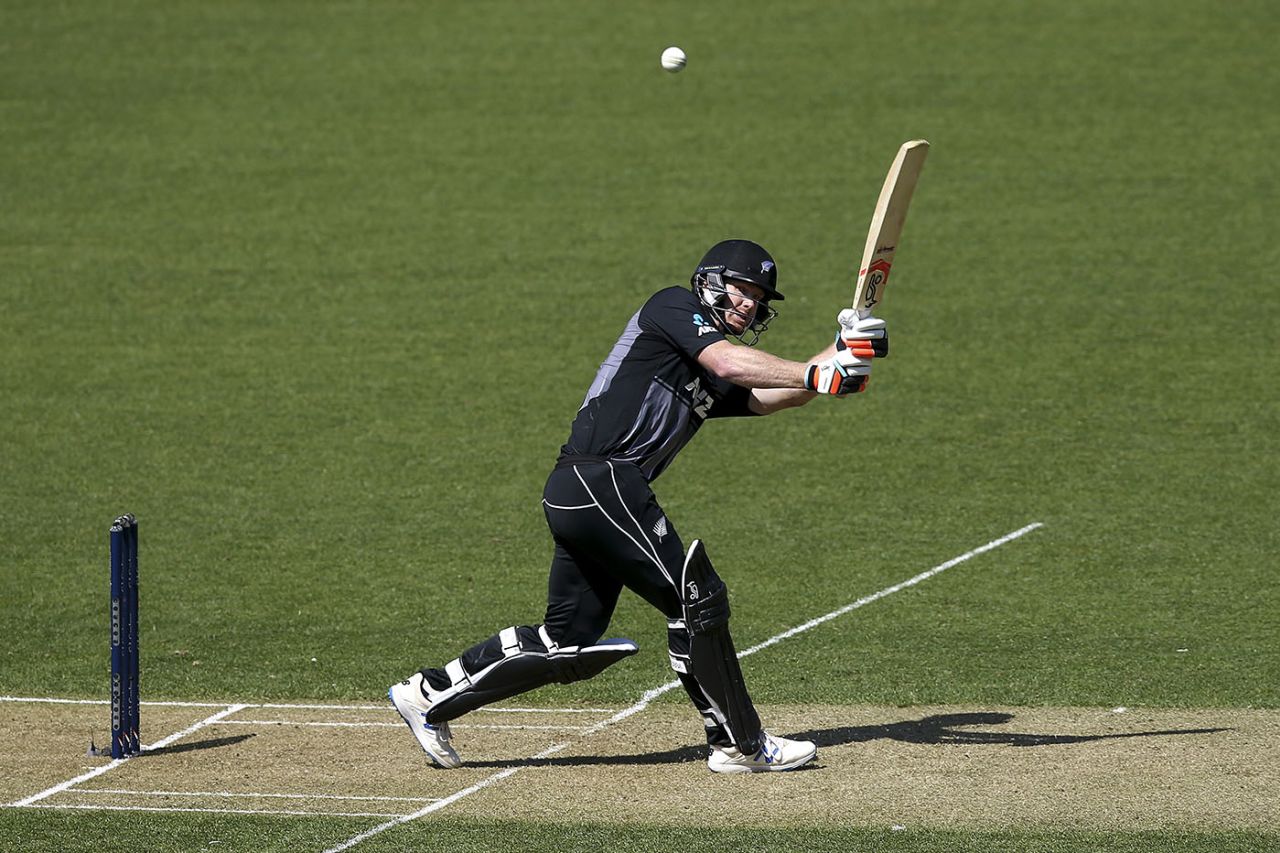 Jimmy Neesham whips one into the leg side, New Zealand v England, 2nd T20I, Wellington, November 3, 2019