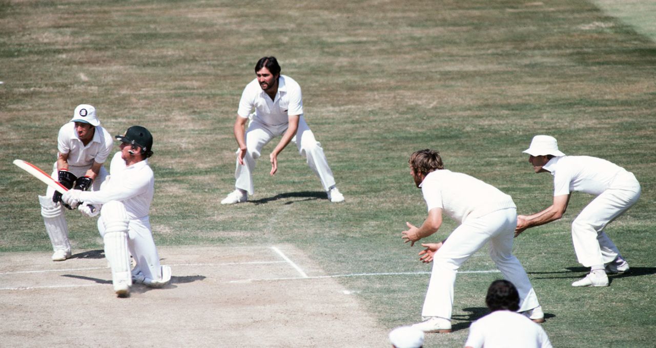 Allan Border sweeps, England v Australia, 4th Test, Edgbaston, August 1981