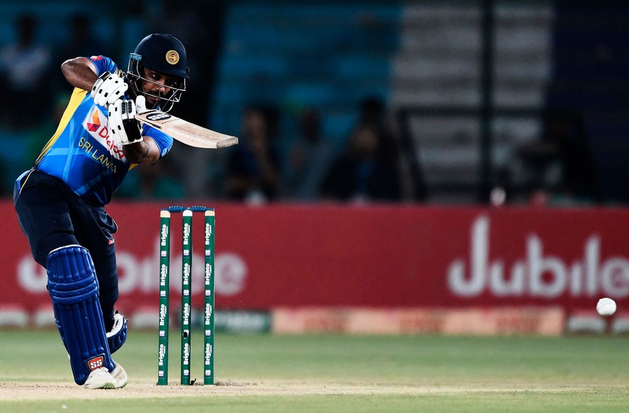 Danushka Gunathilaka drives, Pakistan v Sri Lanka, 2nd ODI, Karachi, September 30, 2019