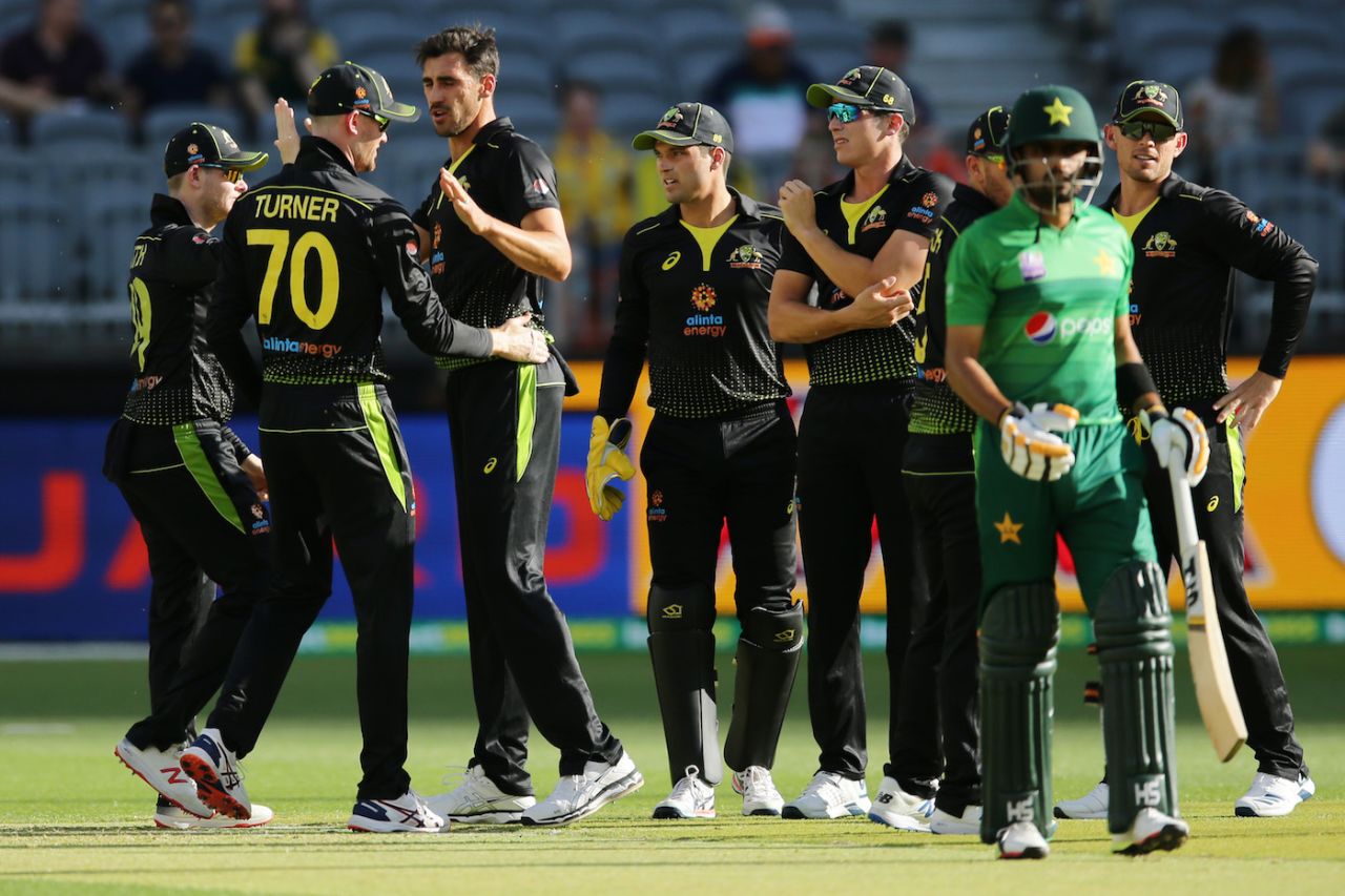 Mitchell Starc's early strikes rattled Pakistan, Australia v Pakistan, 3rd T20I, Perth, November 8, 2019